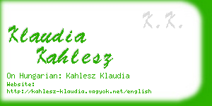 klaudia kahlesz business card